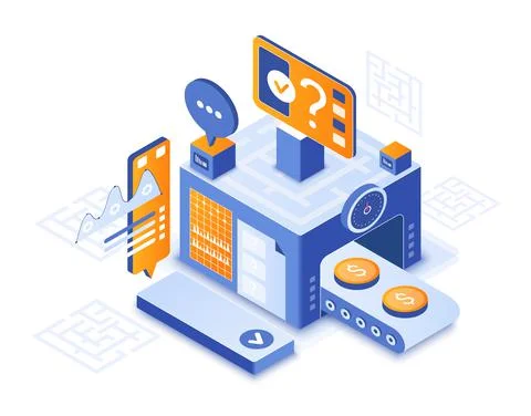 Developing business solutions strategy application Illustrazione stock