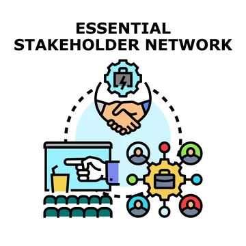Developing business stakeholder network collaboration and partnership 스톡 일러스트