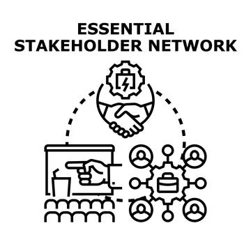 Developing business stakeholder network collaboration and partnership Stock Illustration