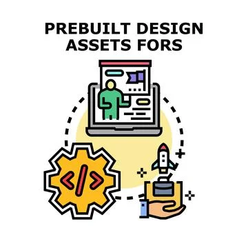 Developing business strategy using prebuilt design assets 스톡 일러스트