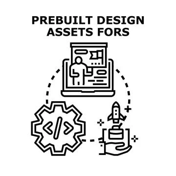 Developing business strategy using prebuilt design assets Ilustración de archivo