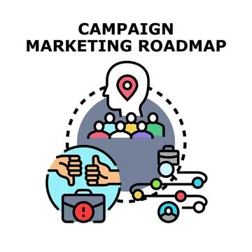Developing campaign marketing roadmap plan analytics 스톡 일러스트