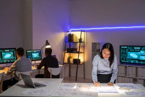 Developing Car Design in Office Stock Photos