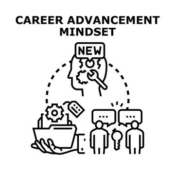 Developing career advancement mindset and professional development strategy Stock Illustration