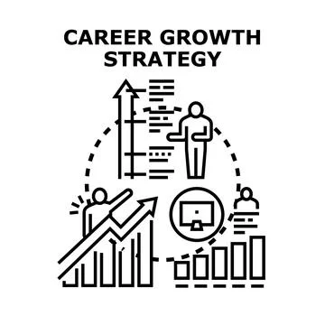 Developing career growth strategy with increasing business success Illustration