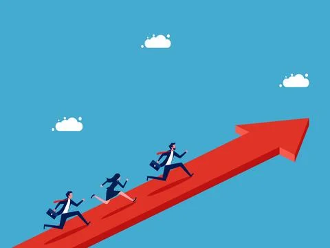 Developing a career path or growth strategy. Employee training. Businessman e Stock Illustration