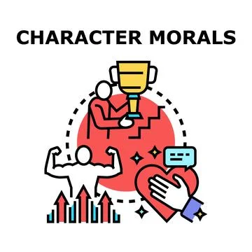 Developing character morals and ethical principles Stock Illustration