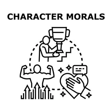 Developing character morals and ethical principles Stock Illustration
