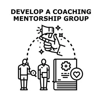 Developing coaching mentorship group for professional guidance and support Stock Illustration
