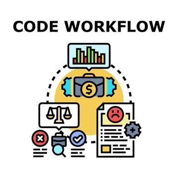 Developing code workflow process for business optimization 库存插图
