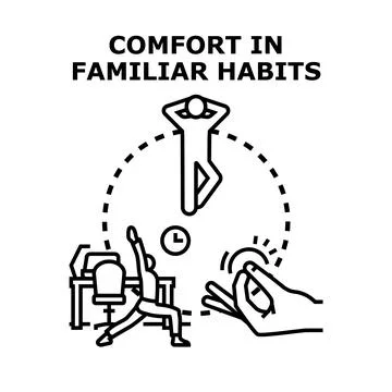 Developing comfortable routine habits for daily well being Illustrazione stock