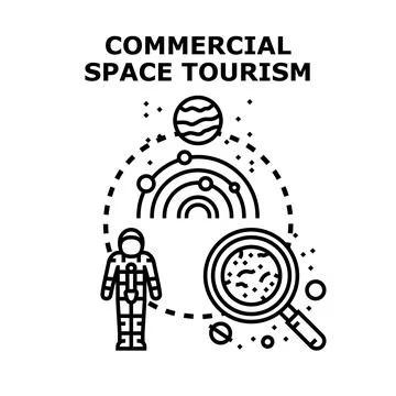 Developing commercial space tourism industry concept Illustrazione stock
