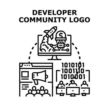 Developing a community for project growth and innovation Stock Illustration