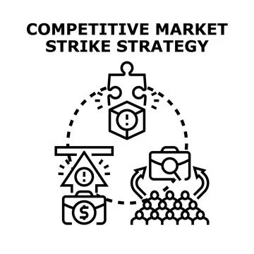 Developing competitive market strike strategy for business progress Stockillustratie