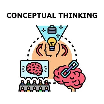 Developing conceptual thinking for problem solving process Stock Illustration