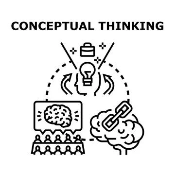 Developing conceptual thinking for problem solving process Stock Illustration