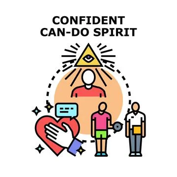 Developing confident can do spirit and determination Stock Illustration
