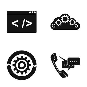 Developing, configuring, debugging, and communicating for technology solution Stockillustratie