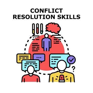 Developing conflict resolution skills for effective communication Stock Illustration