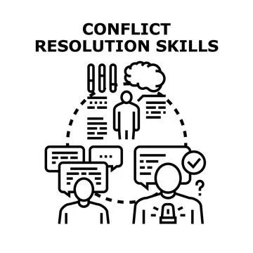 Developing conflict resolution skills for effective communication Stock Illustration