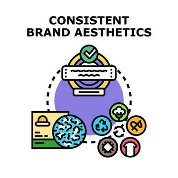 Developing consistent brand aesthetics for successful business marketing Stock Illustration