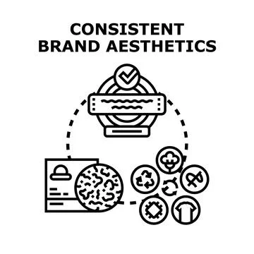 Developing consistent brand aesthetics for successful business marketing Stock Illustration