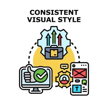 Developing consistent visual style for business success Stock Illustration