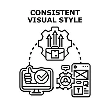 Developing consistent visual style for business success Stock Illustration