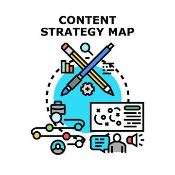Developing content strategy map for business communication Illustrazione stock