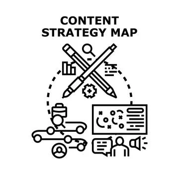 Developing content strategy map for business communication Stockillustratie