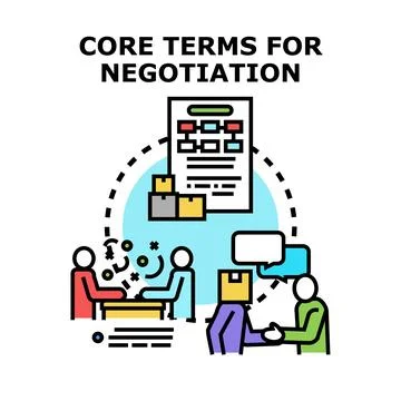 Developing core terms for successful business negotiation Stock Illustration