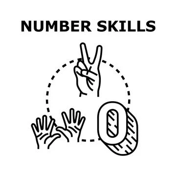 Developing counting and numerical skills for education concept Stock Illustration