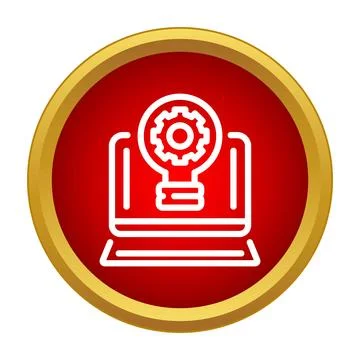 Developing creative ideas and technology with laptop icon Stockillustratie