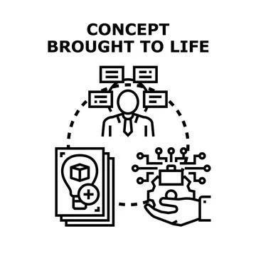 Developing creative ideas bringing concepts to life Stock-Illustration