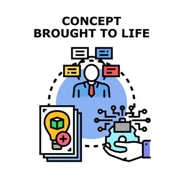 Developing creative ideas bringing concepts to life Stock Illustration