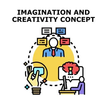 Developing creative ideas with imagination and innovation concept Stock Illustration