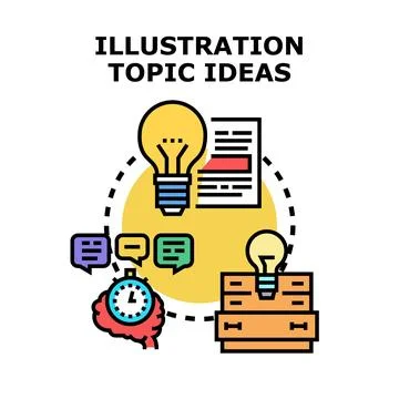 Developing creative illustration topic ideas process Stockillustratie