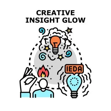 Developing creative insight having a bright new idea Stock Illustration