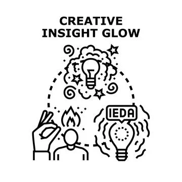 Developing creative insight having a bright new idea Stock Illustration