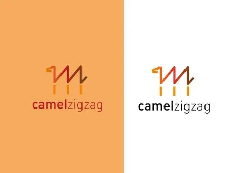 Developing creative logo. Camel in the form of a zigzag. Stock Illustration