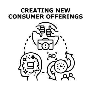 Developing customer offers and engaging in marketing process Stock Illustration