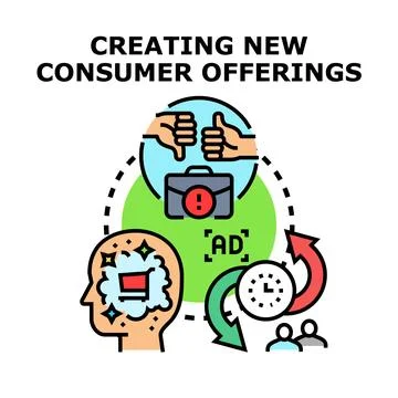 Developing customer offers and engaging in marketing process Stock Illustration