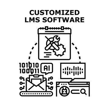 Developing customized learning management system software 스톡 일러스트