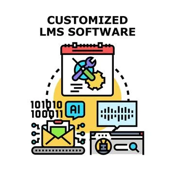 Developing customized learning management system software Stock Illustration