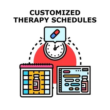 Developing customized therapy schedules for individual treatment plans 스톡 일러스트