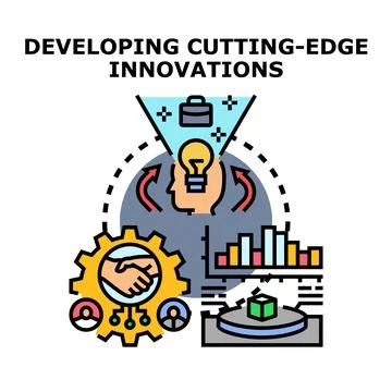 Developing cutting edge innovation and technological solutions Stock Illustration