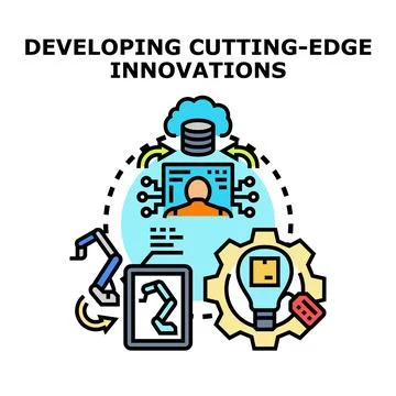 Developing cutting edge innovation process and technology solution 스톡 일러스트