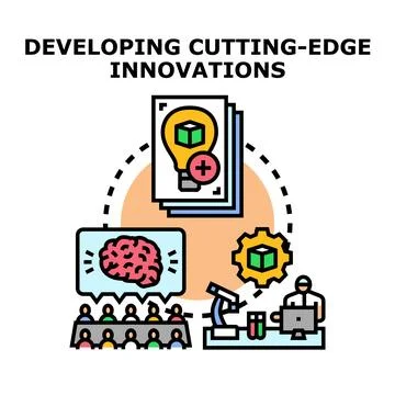 Developing cutting edge innovations concept. Idea, creativity, solution, re.. Stock Illustration