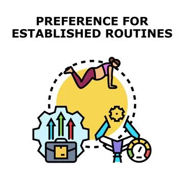 Developing daily routines for personal and professional growth Stock Illustration
