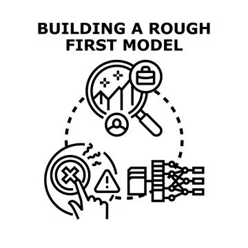 Developing data model analytics with iterative error correction Stock Illustration